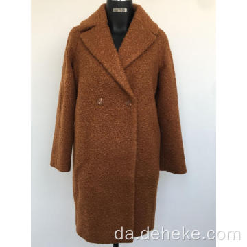Kamel kvinders vinter strikket lang frakke